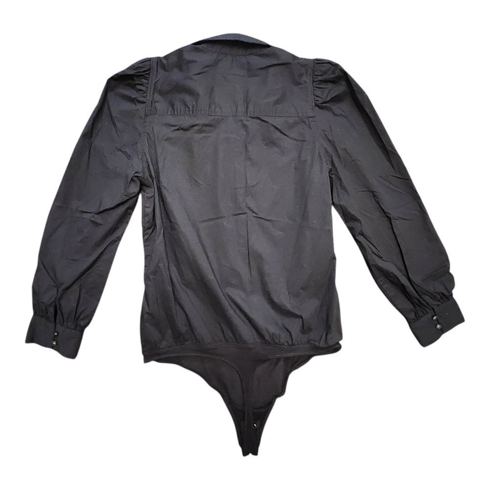 Abercrombie & Fitch A&F Women MP Medium Petite Black Long Sleeve Blouse Bodysuit - Picture 2 of 12